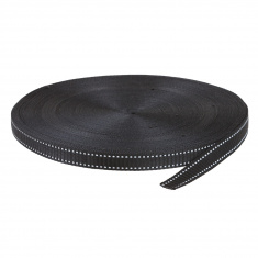 Reflektierender Riemen in Schwarz Breite 25 mm